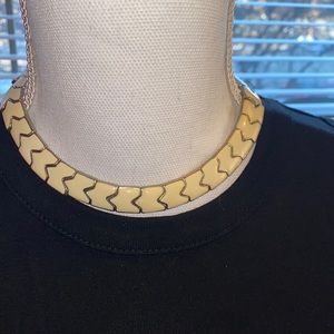 Retro Boho Ivory and Gold Choker